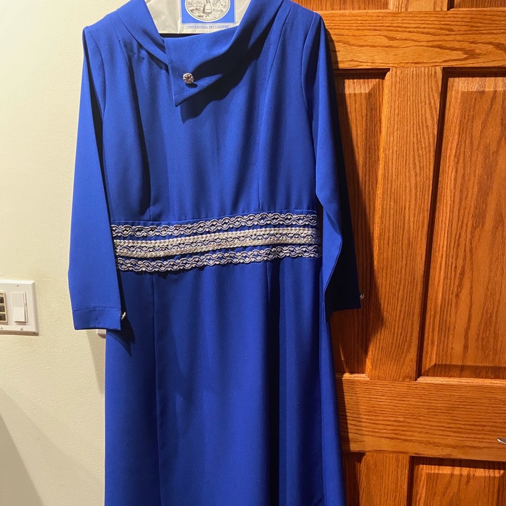 Beautiful long sleeve dress maxi abaya dress blue